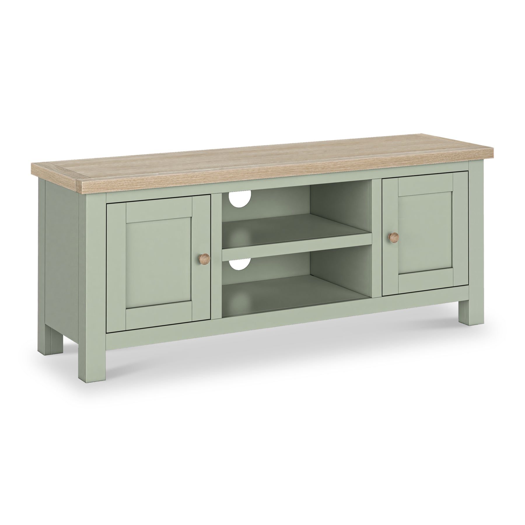 Farrow Sage Large 120cm TV Unit with wooden handles from Roseland Furniture