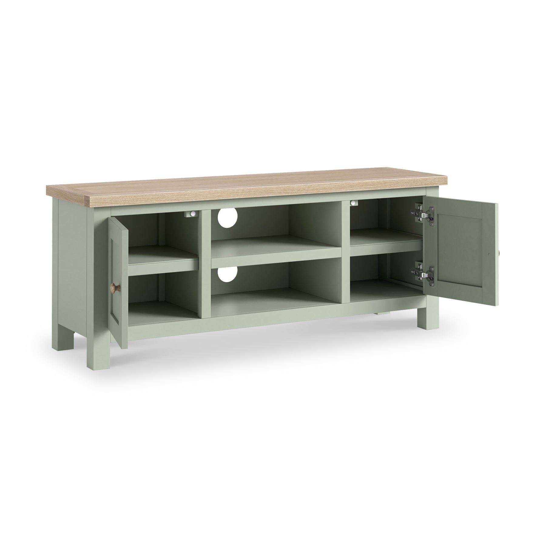 Farrow 120cm TV Unit Washed Oak Sage from Roseland Furniture