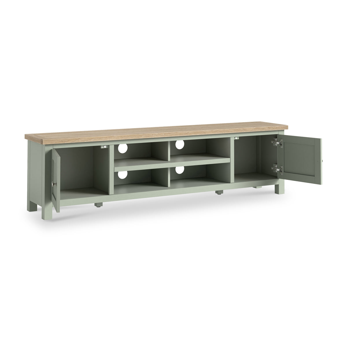 Farrow 180cm Extra Large TV Unit Washed Oak Sage from Roseland Furniture