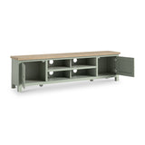 Farrow 180cm Extra Large TV Unit Washed Oak Sage from Roseland Furniture