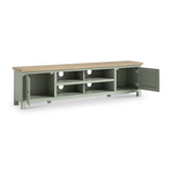 Farrow 180cm Extra Large TV Unit Washed Oak Sage from Roseland Furniture