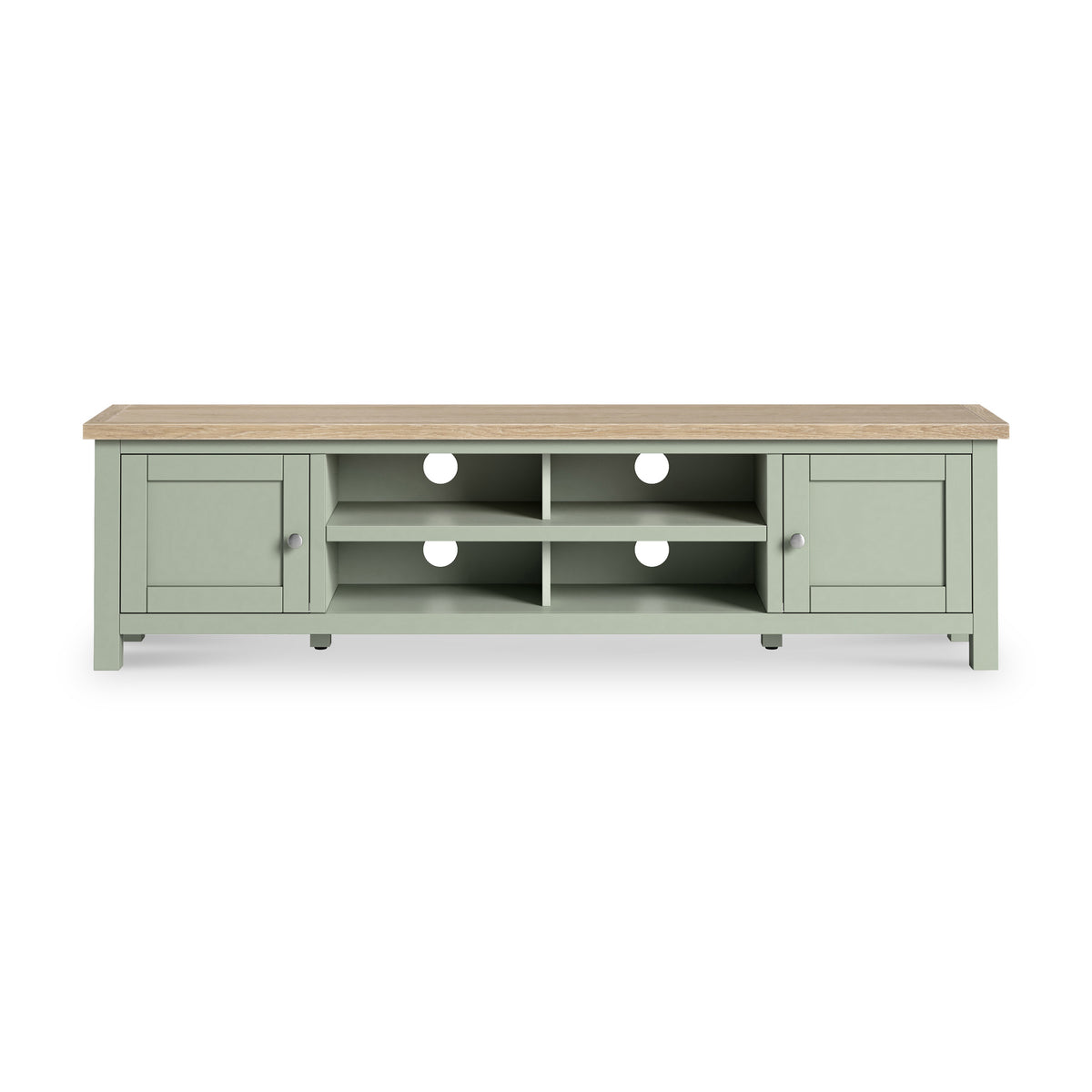 Farrow 180cm Extra Large TV Unit Washed Oak Sage from Roseland Furniture