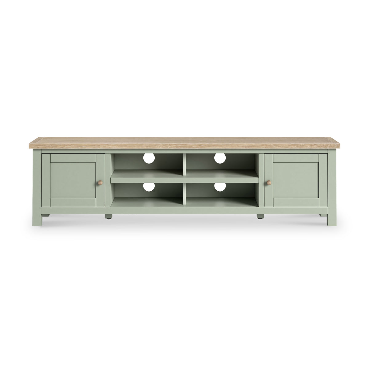Farrow 180cm Extra Large TV Unit Washed Oak Sage from Roseland Furniture