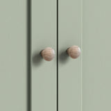 Farrow Sage Cupboard from Roseland Furniture - close up of wooden handles