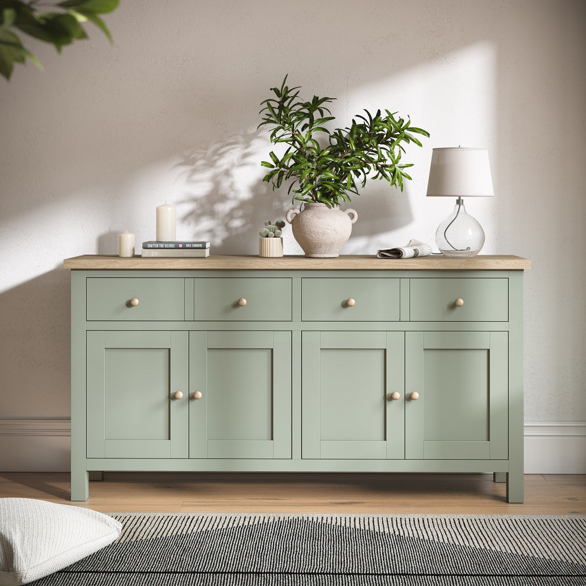Farrow Extra Large Sideboard Washed Oak Sage from Roseland Furniture