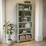 Farrow Large Bookcase Washed Oak Sage from Roseland Furniture