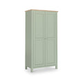 Farrow Sage Kitchen Larder Unit with washed oak top and metal handles from Roseland Furniture