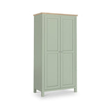 Farrow Sage Kitchen Larder Unit with washed oak top and metal handles from Roseland Furniture