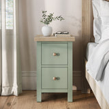 Farrow Slim Bedside Washed Oak Sage from Roseland Furniture