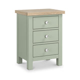 Farrow Sage Bedside Table with metal handles from Roseland Furniture
