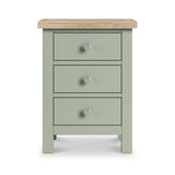 Farrow 3 Drawer Bedside Washed Oak Sage from Roseland Furniture