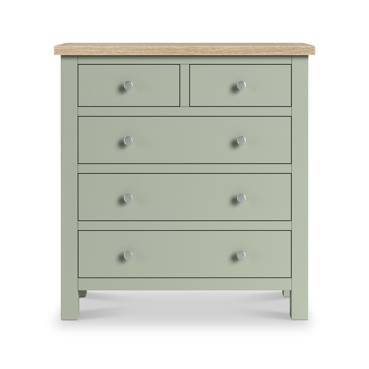 Farrow 2 Over 3 Drawer Chest Washed Oak Sage from Roseland Furniture