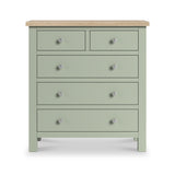 Farrow 2 Over 3 Drawer Chest Washed Oak Sage from Roseland Furniture