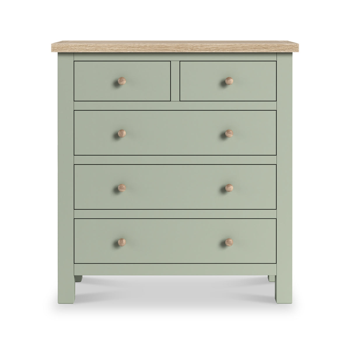 Farrow 2 Over 3 Drawer Chest Washed Oak Sage from Roseland Furniture
