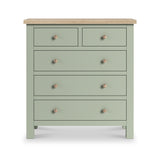 Farrow 2 Over 3 Drawer Chest Washed Oak Sage from Roseland Furniture