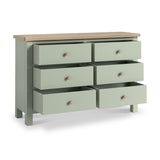 Farrow 6 Drawer Chest Washed Oak Sage from Roseland Furniture