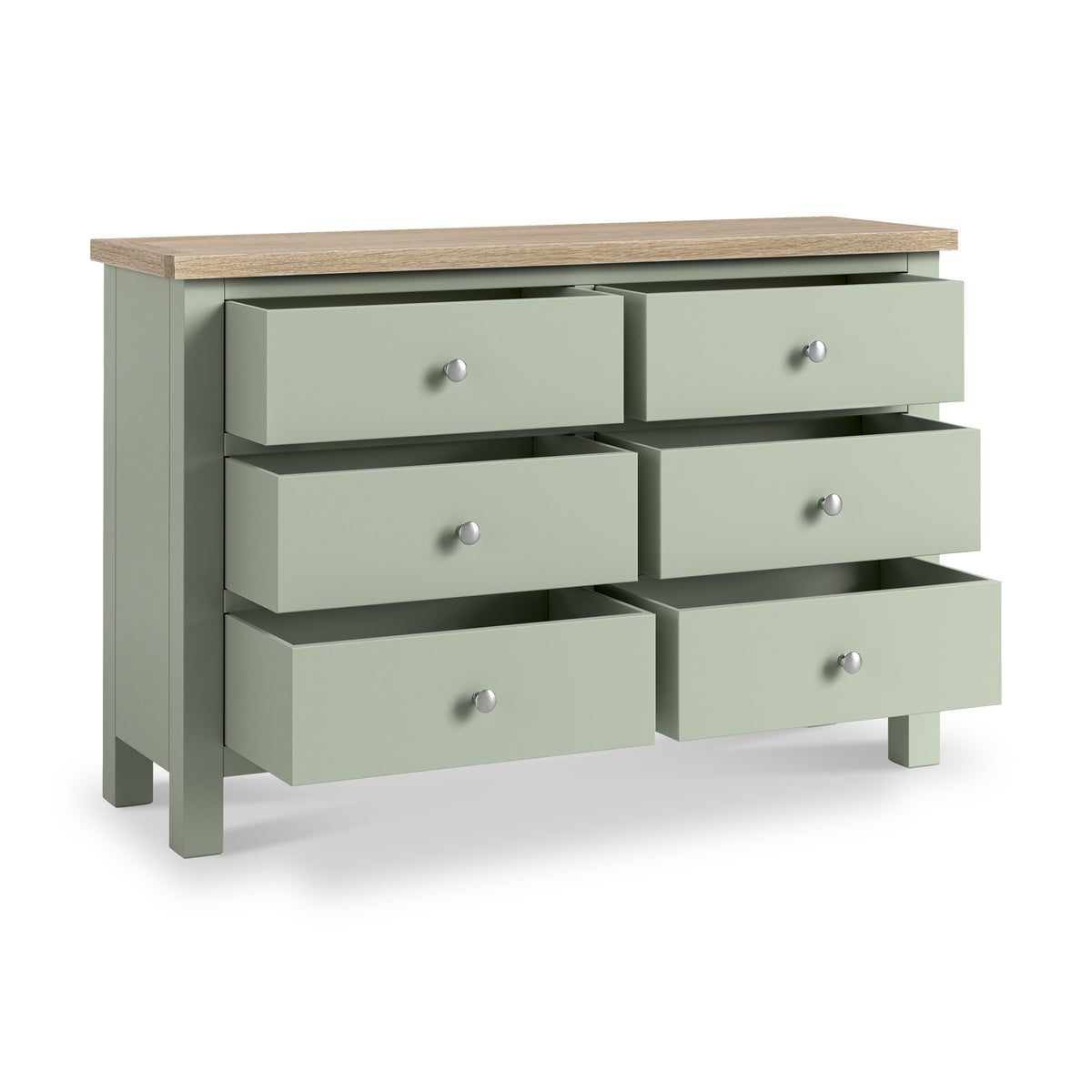Farrow 6 Drawer Chest Washed Oak Sage from Roseland Furniture
