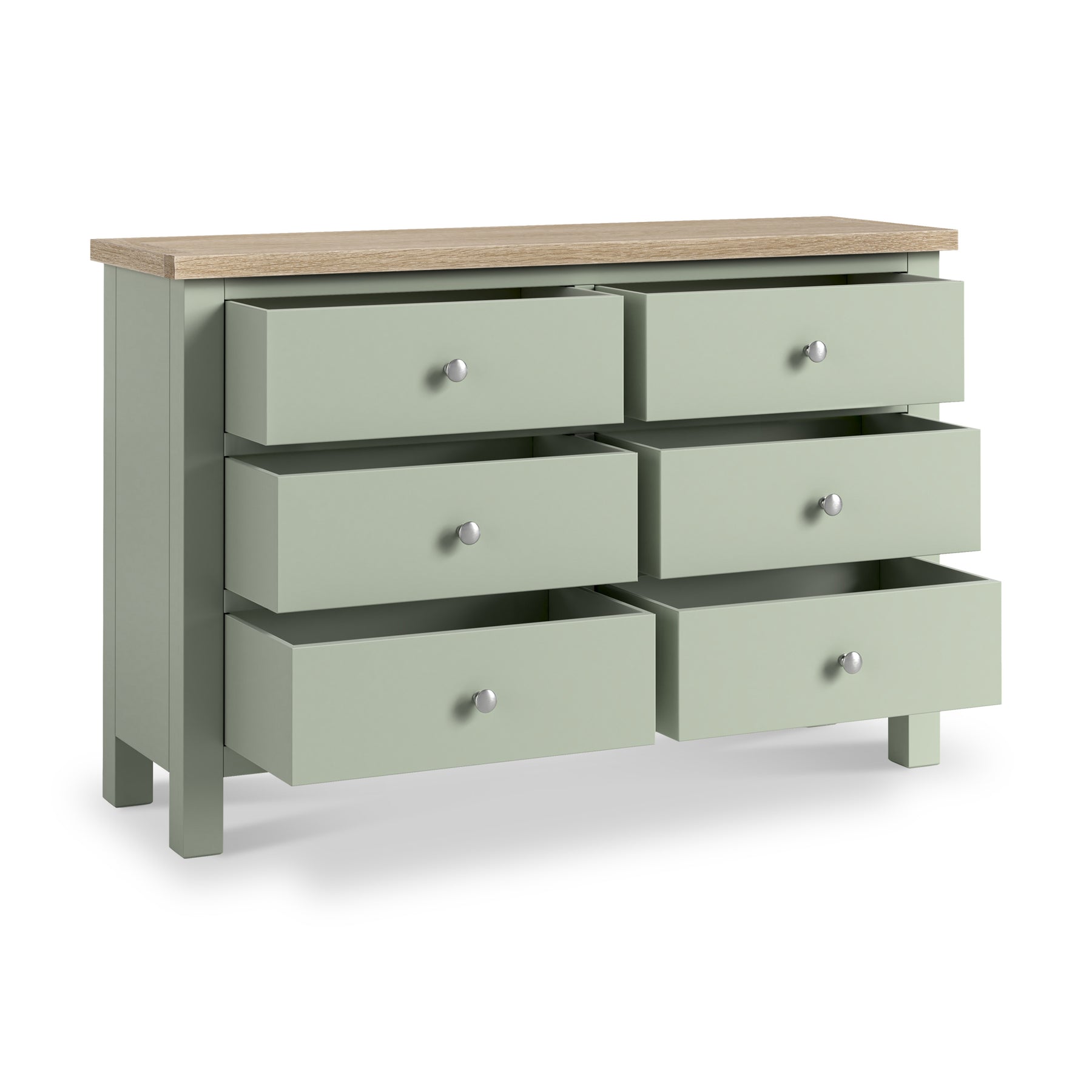 Farrow 6 Drawer Chest Washed Oak Sage from Roseland Furniture