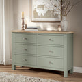 Farrow 6 Drawer Chest Washed Oak Sage from Roseland Furniture