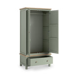 Farrow Gents Wardrobe Washed Oak Sage from Roseland Furniture