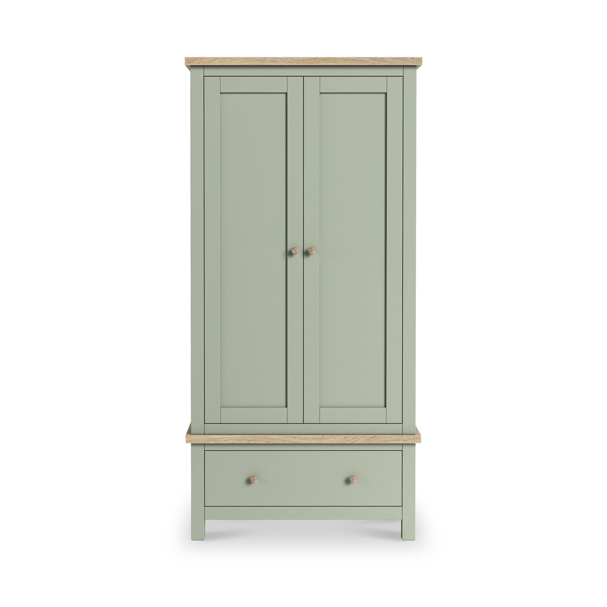 Farrow Gents Wardrobe Washed Oak Sage from Roseland Furniture