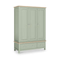 Farrow Sage Triple Wardrobe with Drawers and metal handles from Roseland Furniture