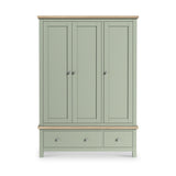 Farrow Triple Wardrobe Washed Oak Sage from Roseland Furniture