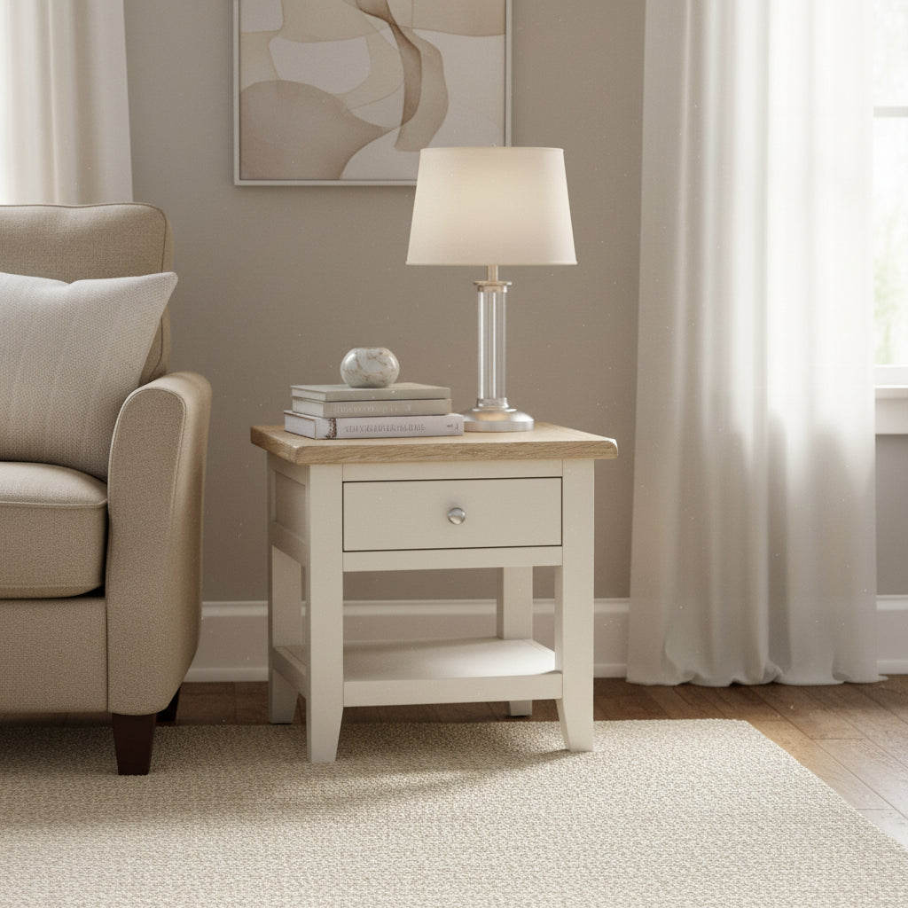 Bramley 1 Drawer Lamp Table from Roseland Furniture