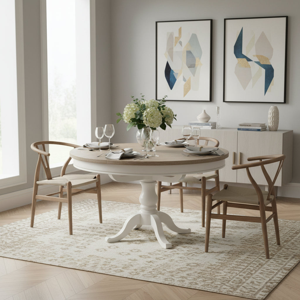 Bramley 110-140cm Extendable Round Dining Table from Roseland Furniture