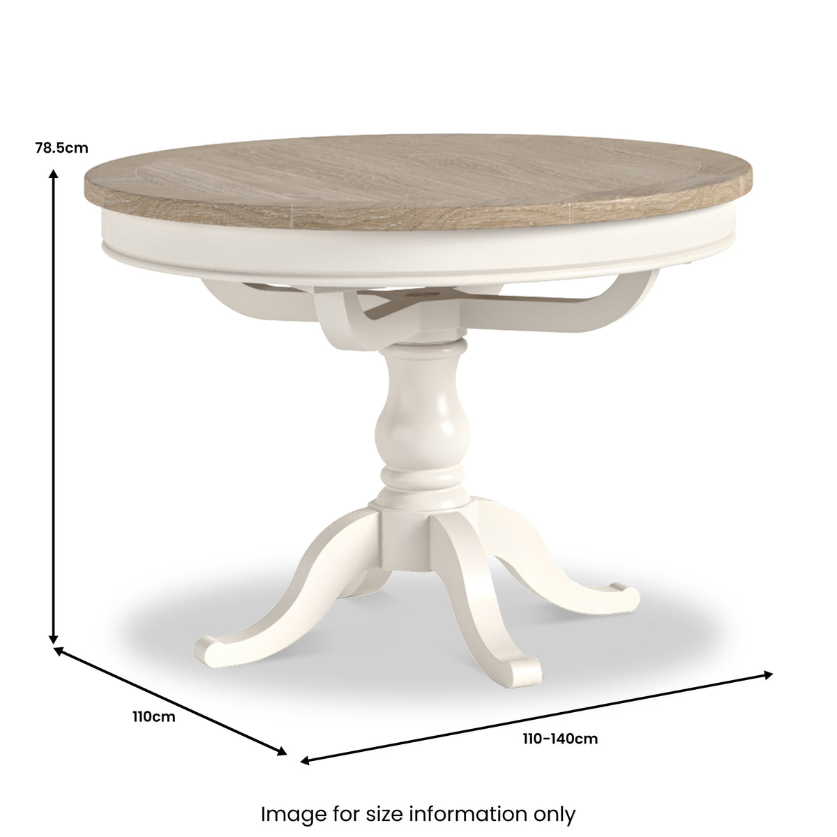 Bramley 110-140cm Extendable Round Dining Table from Roseland Furniture