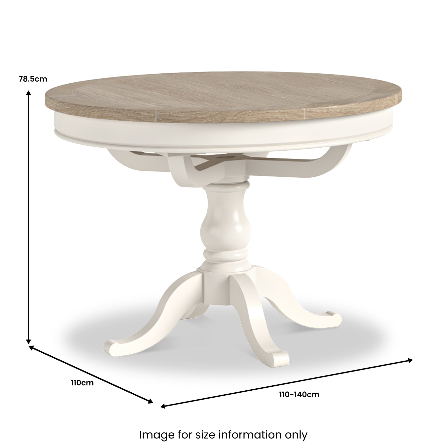 Bramley 110-140cm Extendable Round Dining Table from Roseland Furniture