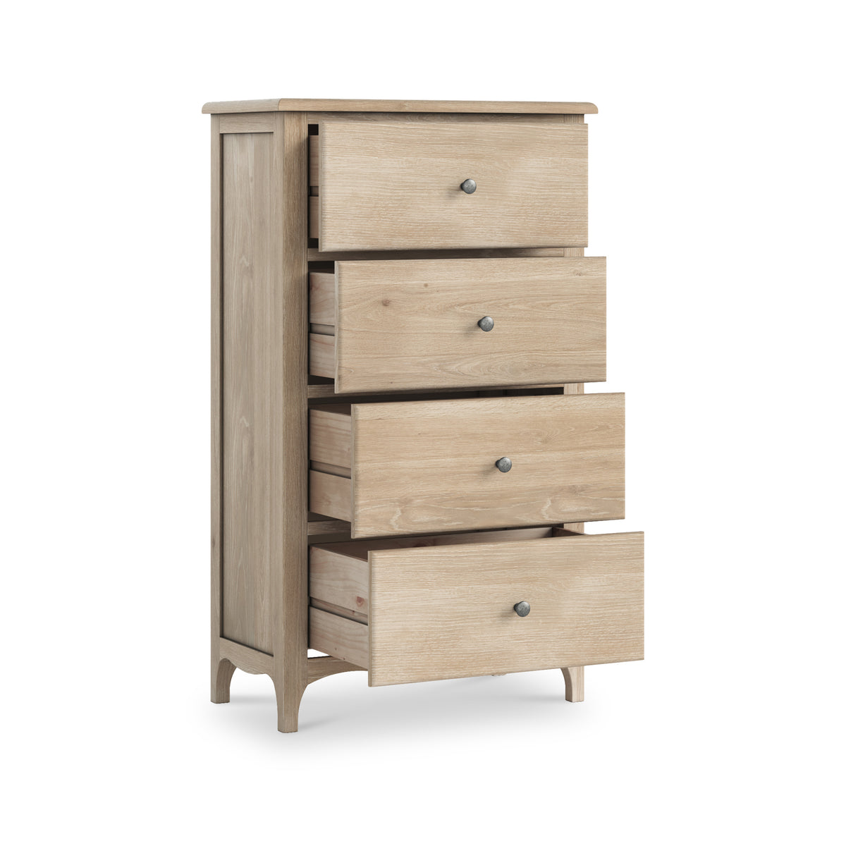Celine Washed Oak XL 4 Drawer Tallboy Chest from Roseland Furniture