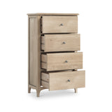 Celine Washed Oak XL 4 Drawer Tallboy Chest from Roseland Furniture