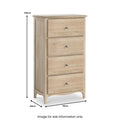 Celine Washed Oak XL 4 Drawer Tallboy Chest from Roseland Furniture