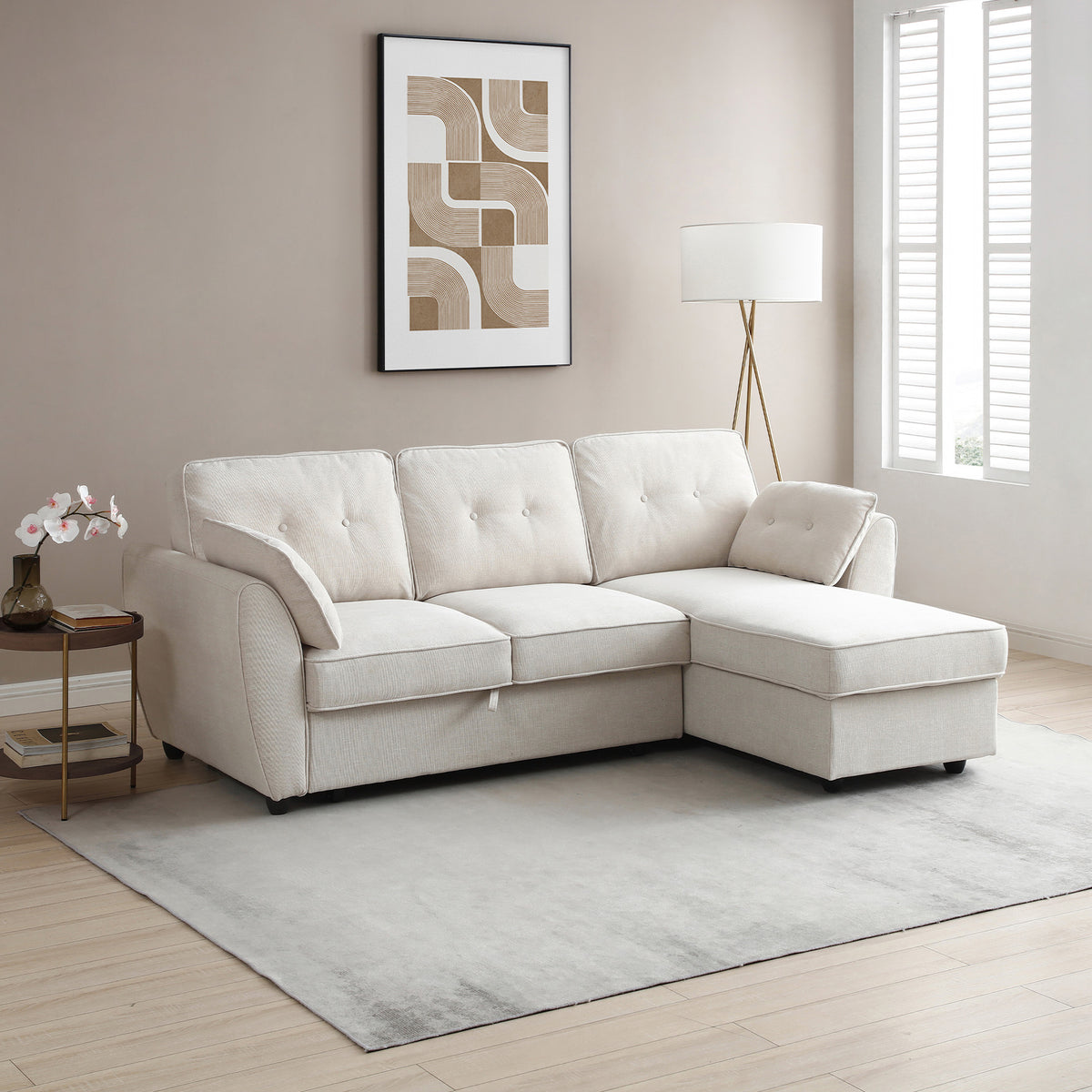 Willette Natural Corner Sofa Bed