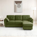 Willette Olive Green Velvet Corner Sofa Bed