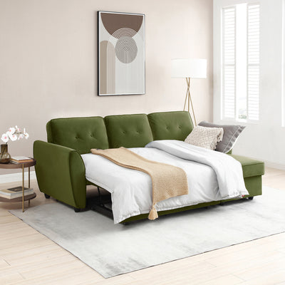 Willette Velvet Corner Sofa Bed