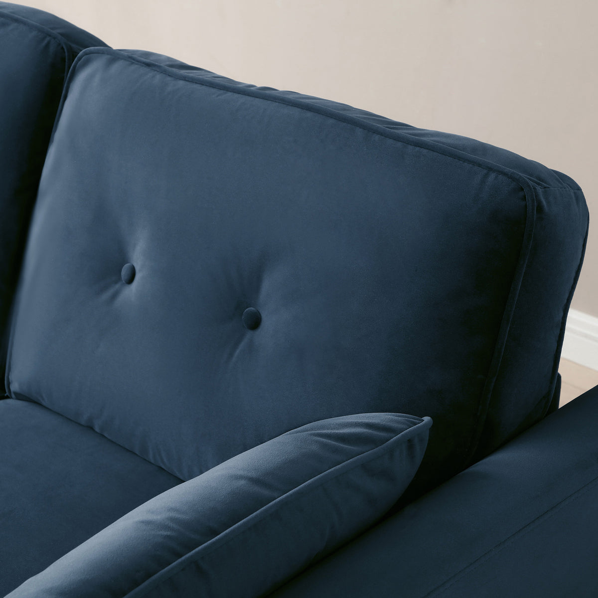 Willette Ink Blue Velvet Corner Sofa Bed