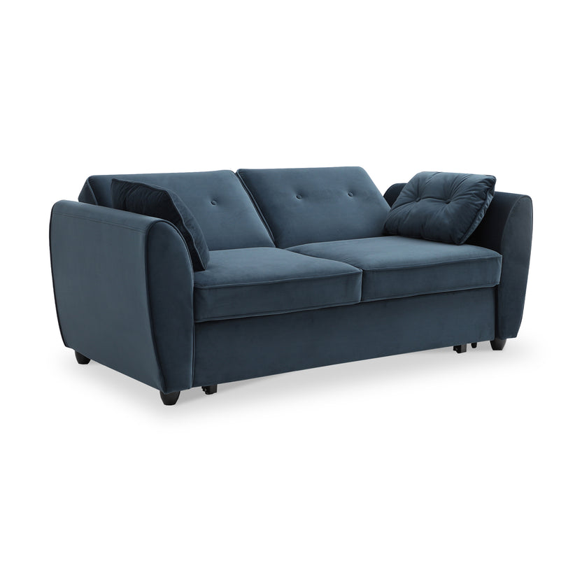 Willette Velvet 2 Seater Pop Up Sofa Bed Olive, Ink Blue Roseland
