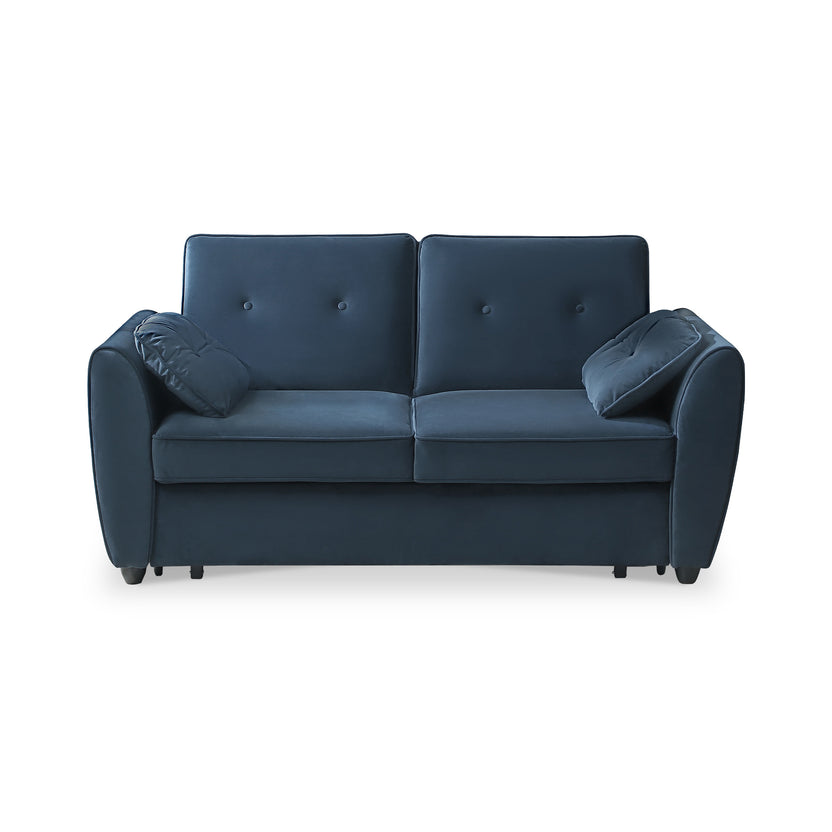 Willette Velvet 2 Seater Pop Up Sofa Bed Olive, Ink Blue Roseland