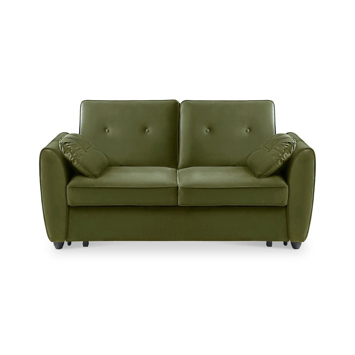 Willette Olive Green Velvet 2 Seater Pop Up Sofa Bed from Roseland Furniture