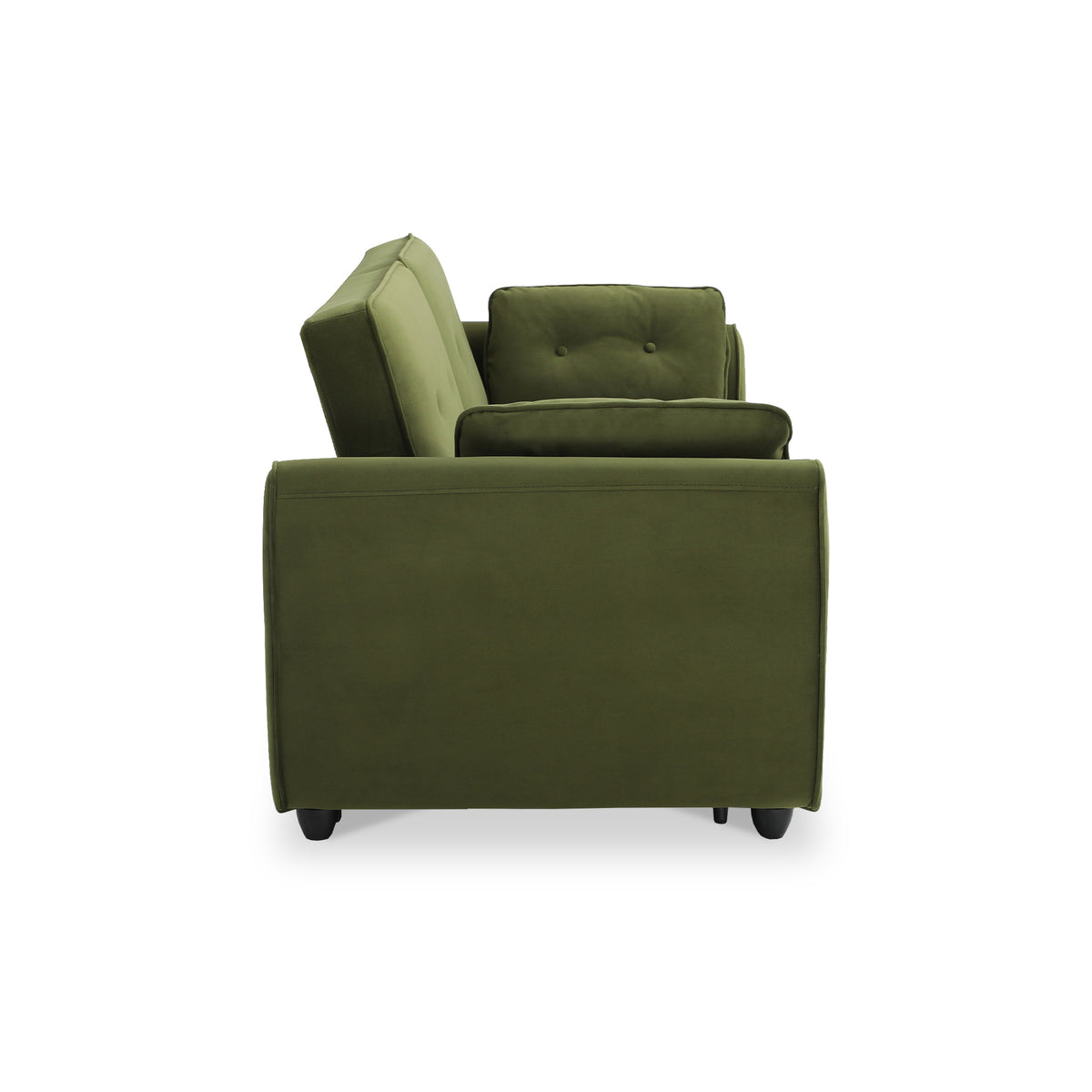 Willette Olive Green Velvet 2 Seater Pop Up Sofa Bed