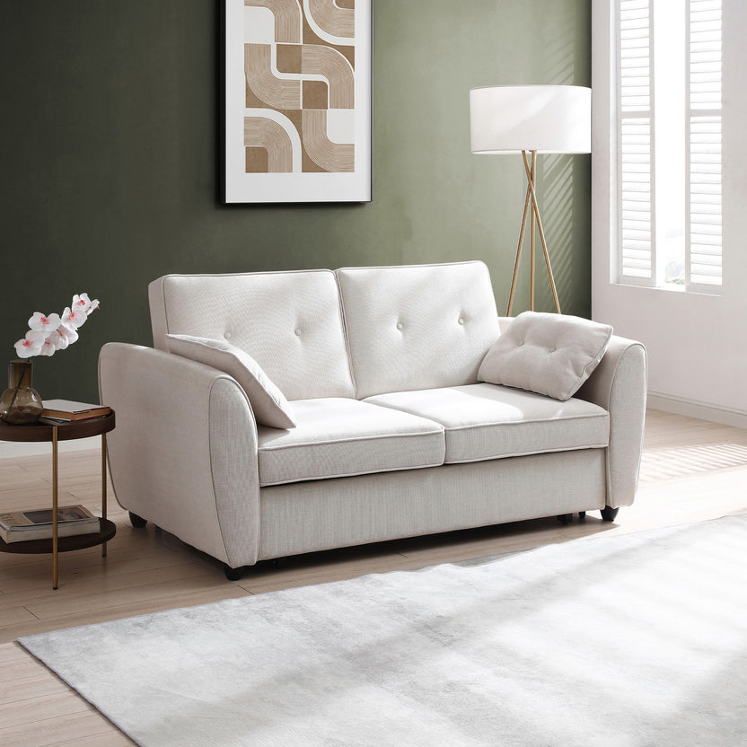 Willette 2 Seater Pop Up Sofa Bed Natural, Olive, Ink Blue Roseland