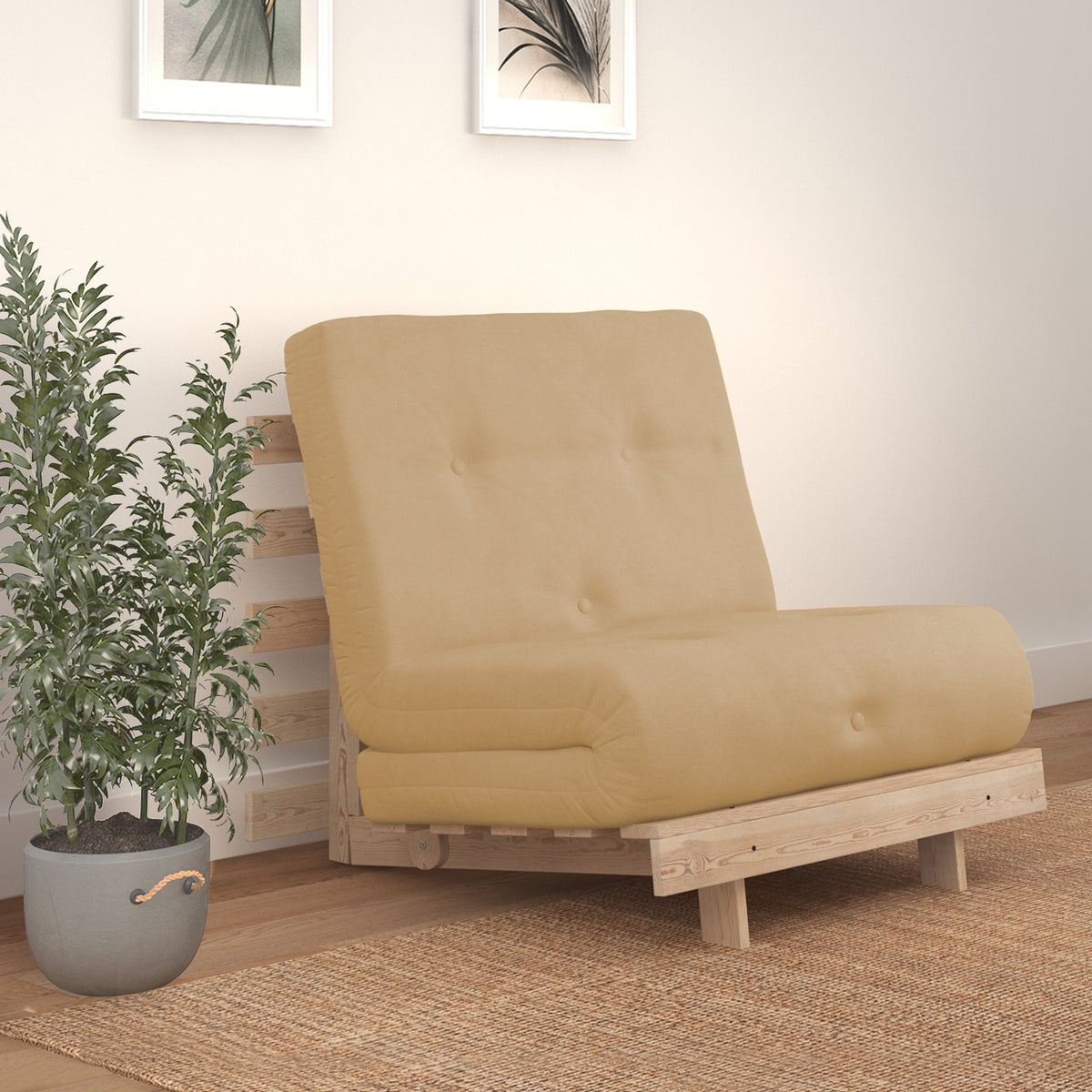 Maggie Single Futon Ochre from Roseland Furniture