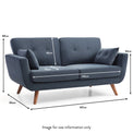 Trom Navy Velvet 2 Seater Sofa by Roseland Furniture
