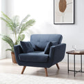 Trom Navy Velvet Armchair by Roseland Furniture