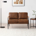 Harlem Brown Faux Leather 2 Seater Sofa for receptions
