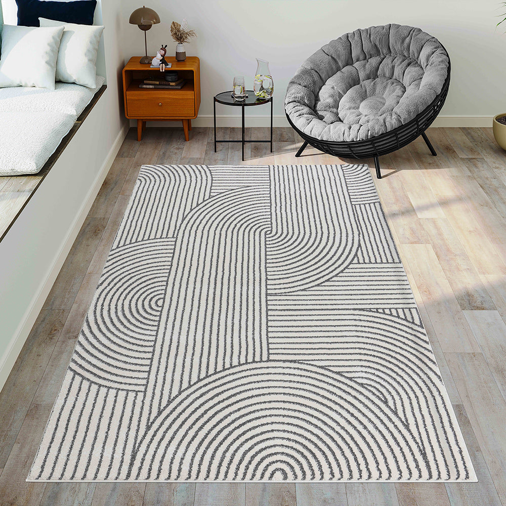 Avery Soft Abstract Curve Design Rug from Roseland Furniture
