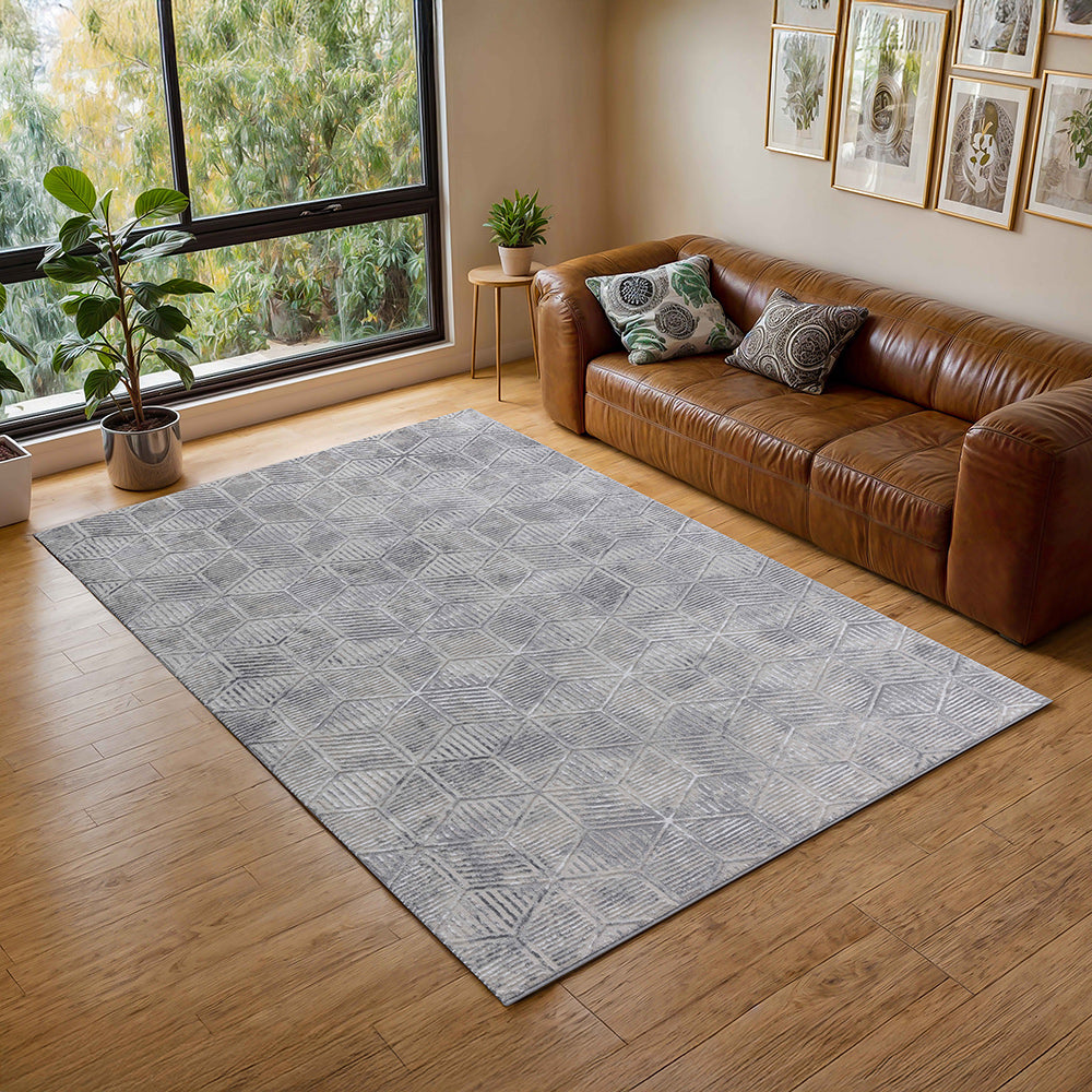 Kendrick Soft Textured Geometric Design Rug from Roseland Furniture