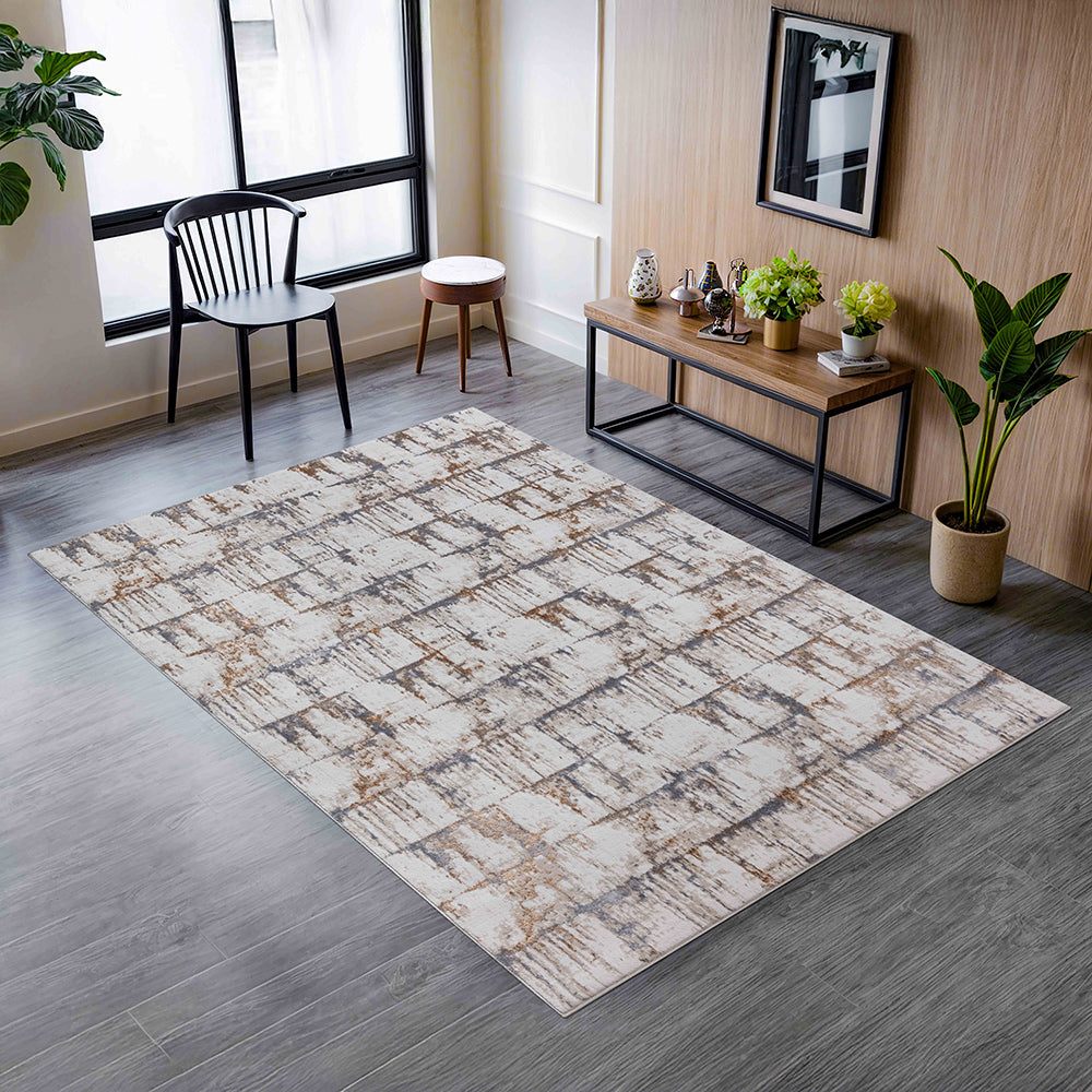 Sully Metallic Abstract Design Rug from Roseland Furniture
